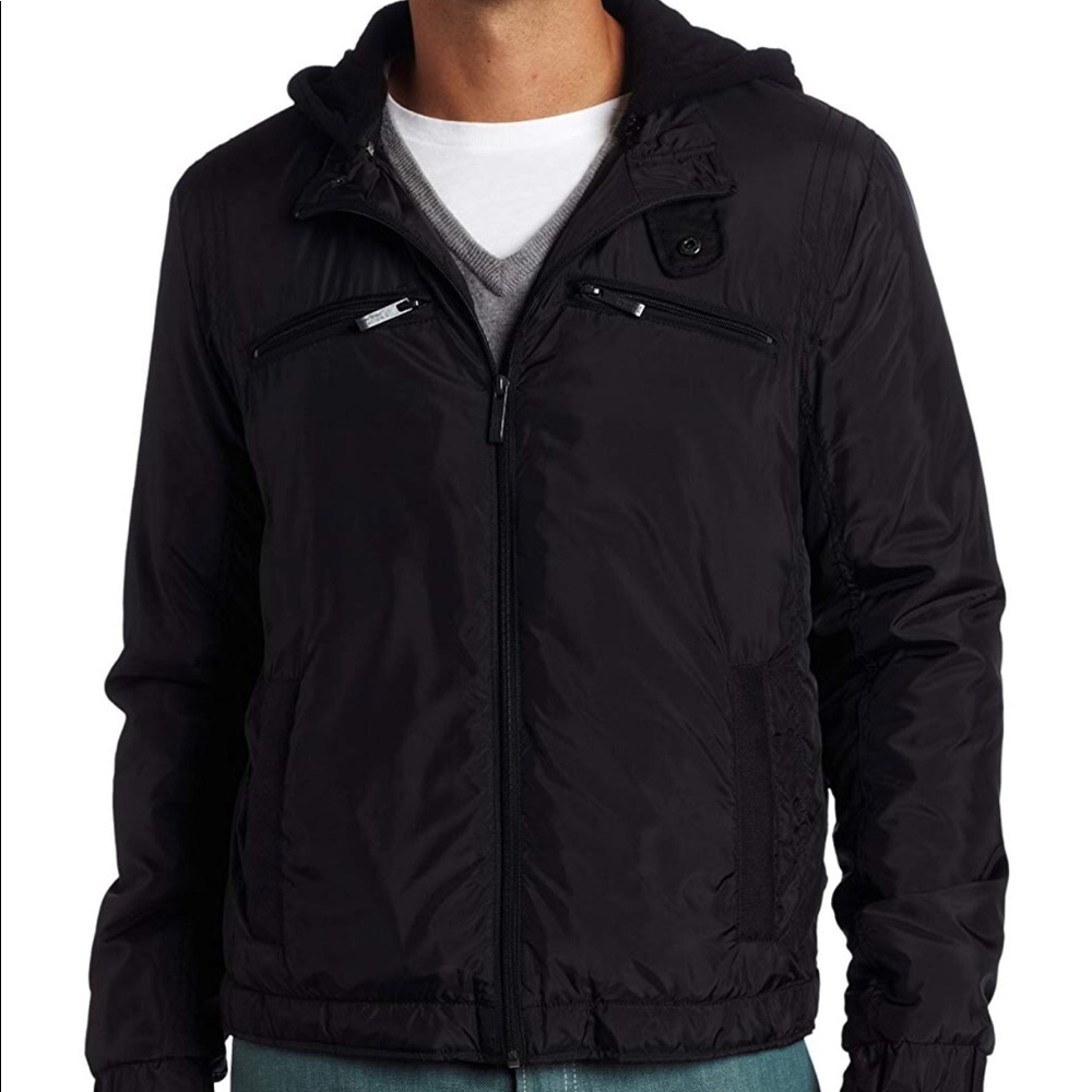 Kenneth Cole Reaction Men’s Jacket Fleece Hood - Picture 1 of 8